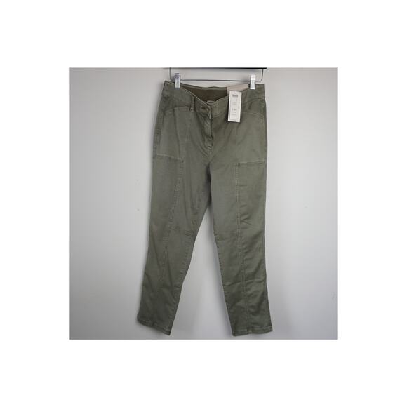 Chico's Denim - New Chicos Utility 6 Pants Green Olive Army Utility Slim Ankle Petite